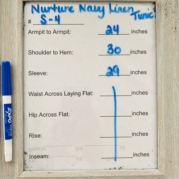 Nurture 100% Linen Dark Navy PinTuck Style Long Sleeve Tunic Blouse Size XL - Picture 6 of 6